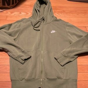 EUC Green Nike Hooded Zip up Sweatshirt